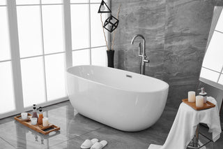 67 inch soaking roll top bathtub in glossy white