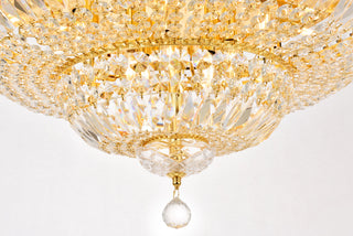 Tranquil 18 light Gold Flush Mount Clear Royal Cut Crystal