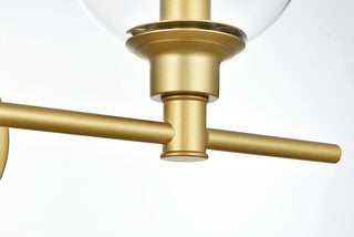 Jaelynn 3 light Brass and Clear Bath Sconce