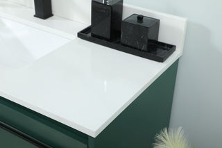 40 inch Single bathroom vanity in green with backsplash