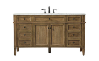 60 inch Single bathroom vanity in driftwood