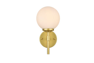 Ansley 1 light Brass and frosted white Bath Sconce