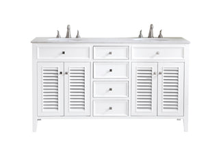 60 In. Double Bathroom Vanity Set In White