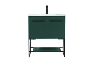 30 inch Single bathroom vanity in green