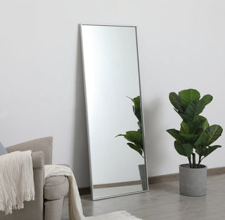 Metal frame rectangle mirror 24 inch in silver