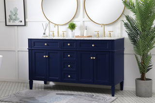 60 inch double bathroom vanity in blue