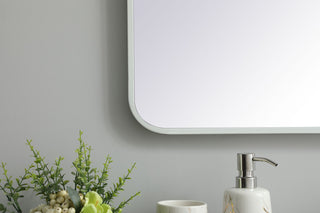 Soft corner metal rectangular mirror 36x40 inch in White