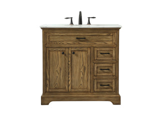 36 inch Single bathroom vanity in driftwood