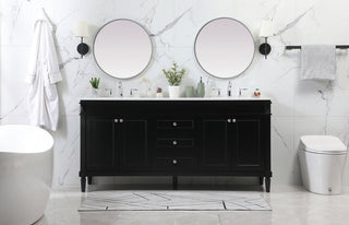 72 inch double bathroom vanity in black