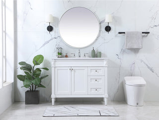 42 inch Single bathroom vanity in white