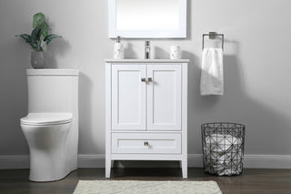 24 Inch SIngle Bathroom Vanity In White