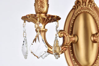 Rosalia 2 light French Gold Wall Sconce Clear Royal Cut Crystal