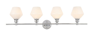 Gene 4 light Chrome and Frosted white glass Wall sconce