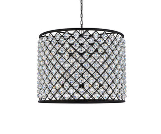 Madison 12 light Matte Black Chandelier Clear Royal Cut Crystal