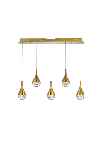 Amherst 34 inch LED pendant in satin gold