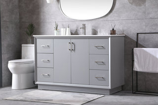 54 Inch SIngle Bathroom Vanity In Grey