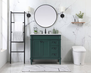 36 inch Single bathroom vanity in green