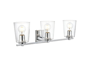 Kacey 3 light Chrome and Clear Bath Sconce