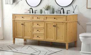 72 inch double bathroom vanity in natural wood