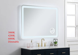 Lux 36in x 48in Hardwired LED mirror with magnifier and color changing temperature 3000K/4200K/6000K