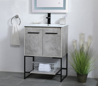 24 inch  Single Bathroom Vanity in Concrete Grey