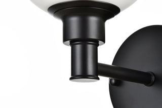 Cordelia 1 light Black and frosted white Bath Sconce