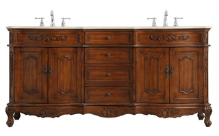 72 inch Double Bathroom Vanity in Teak