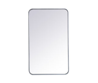 Soft corner metal rectangular mirror 22x36 inch in Silver