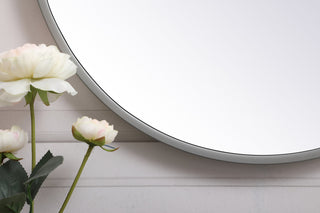 Metal frame round mirror 18 inch in Grey