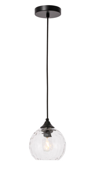 Cashel 1 light Black and Clear glass pendant