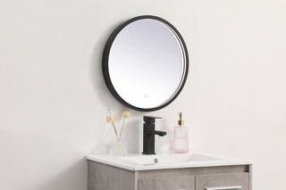 Pier 18 inch LED mirror with adjustable color temperature 3000K/4200K/6400K in black