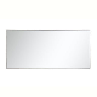 Metal frame rectangle mirror 30 inch in silver