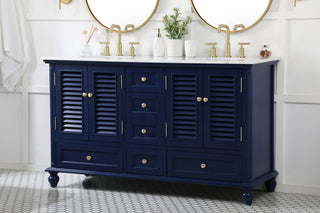 60 inch double bathroom vanity in blue