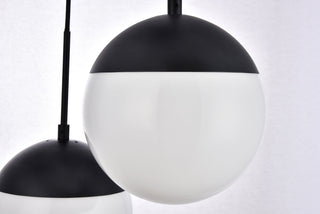 Eclipse 3 Lights Black Pendant With Frosted White Glass