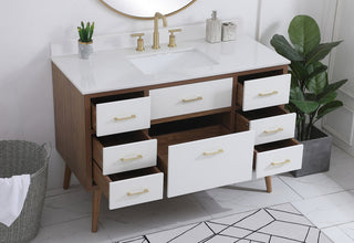 48 inch bathroom Vanity in White with Backsplash