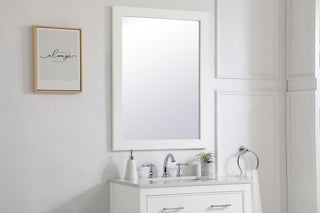 Aqua rectangle vanity mirror 27 inch in White