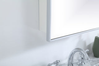 Metal mirror medicine cabinet 17 inch x 28 inch in silver