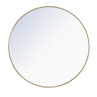 Metal frame Round Mirror 48 inch Brass finish