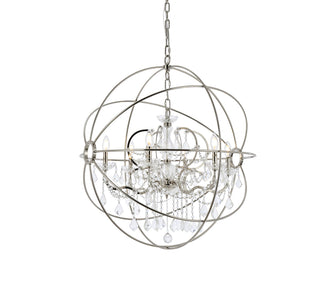 Geneva 6 light polished nickel Chandelier Clear Royal Cut crystal