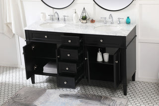 60 inch double bathroom vanity in Black