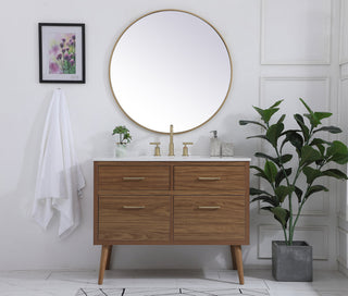 42 inch bathroom vanity in Walnut Brown