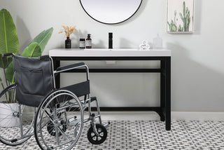 48 inch ADA compliant Single bathroom metal vanity in black