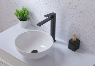 Lena Single Hole Single Handle Bathroom Faucet in Matte Black