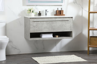 40 inch Single bathroom vanity in concrete grey