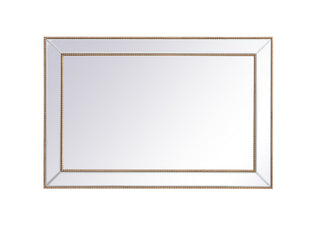 Iris beaded mirror 48 x 32 inch in antique gold