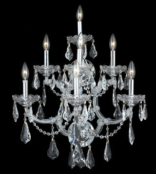 Maria Theresa 7 light Chrome Wall Sconce Clear Royal Cut Crystal