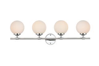 Ansley 4 light Chrome and frosted white Bath Sconce