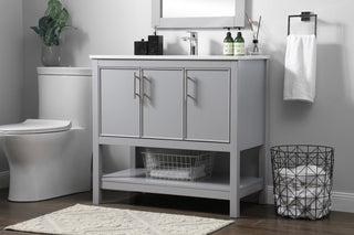 36 Inch SIngle Bathroom Vanity In Grey