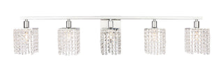 Phineas 5 light Chrome and Clear Crystals wall sconce