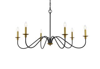 Rohan 42 inch chandelier in matte black and brass